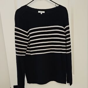 Madewell Black and White Striped Sweater, Size L